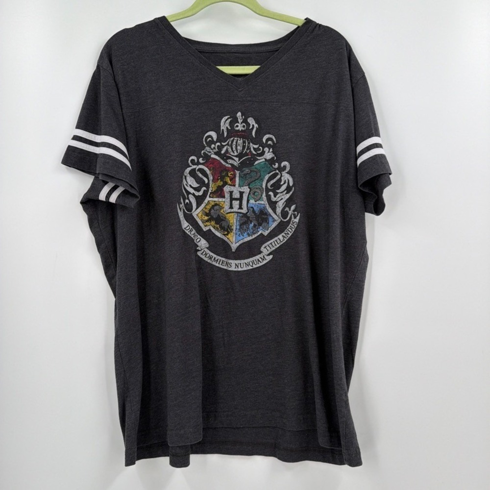 Harry Potter Womens T Shirt Hogwarts Crest Black Short Sleeve Graphic Tee
